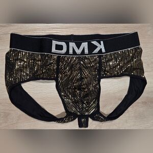 Black and Gold Mens Jock Thong